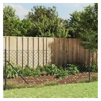 VidaXL Maschendrahtzaun mit Bodenflansch Anthrazit 1x25 m