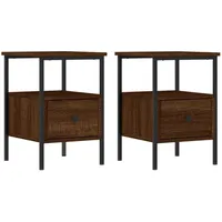 VidaXL Nachttische 2 Stk. Braun Eichen-Optik 34x36x50 cm Holzwerkstoff