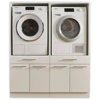 Laundreezy 2x Waschmaschinenschrank, Weiß - Waschmaschinen-Überbauschrank TÜV-zertifiziert mit viel
