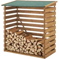[en.casa] Brennholzunterstand Tannenholz 123 x 116 x 64 cm