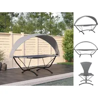 VidaXL Outdoor-Loungebett mit Dach Grau Stahl und Oxford-Stoff