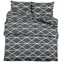 VidaXL Bettwäsche-Set Grau 140x200 cm Baumwolle