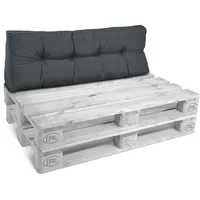Beautissu Palettenkissen 120 x 40 x 20 cm grau
