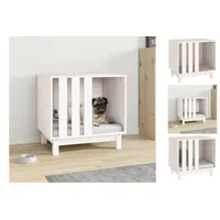 VidaXL Hundehütte Weiß 60x45x57 cm Massivholz Kiefer