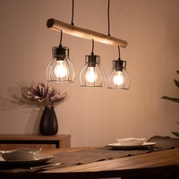 GLOBO Pendelleuchte Hängeleuchte Esszimmerleuchte Deckenleuchte Wohnzimmerlampe, Holz Balken, Rustikal