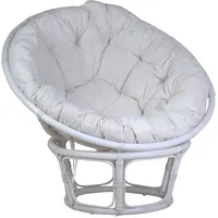 MiaMöbel Sessel 'Papasan' weiß, Ø 80 cm Rattan