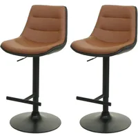 Mendler 2er-Set Barhocker HWC-L85, Barstuhl Tresenhocker Drehhocker, höhenverstellbar mit