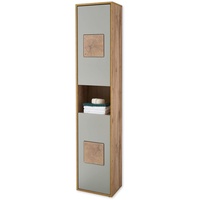 Stella Trading Hochschrank in Basalt, Wotan Eiche Optik mit