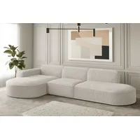 Fun Möbel Ecksofa Designersofa PALMA in Stoff Ascot Beige