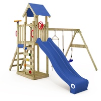 Wickey Spielturm MultiFlyer Light mit Schaukel & Rutsche, blau