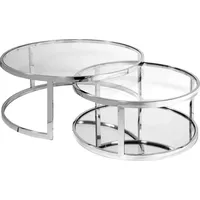 LEONIQUE Couchtisch Leonique Silber Glas 90 x 35 cm