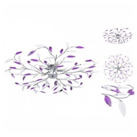 VidaXL Deckenleuchte mit Acrylglas-Blätter für 5 x E14-Lampen Lila