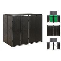 VidaXL Mülltonnenbox für 2 Tonnen Schwarz 140x80x117 cm Poly