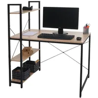 Mendler Schreibtisch mit Regal HWC-K81, Laptoptisch Bürotisch Arbeitstisch, 100x60cm