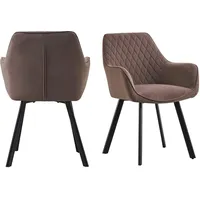 Möbel Kraft Armlehnstuhl Polyester braun 2er Set
