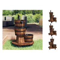 VidaXL Gartenbrunnen mit Rollen und Pumpe 55x55x80 cm Massivholz