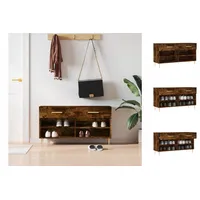 VidaXL Schuhbank Räuchereiche 102x35x55 cm Holzwerkstoff