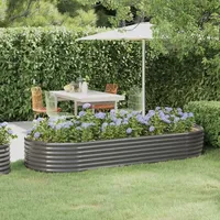 VidaXL Hochbeet Pulverbeschichteter Stahl 249x100x36 cm Grau