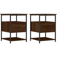 VidaXL Nachttische 2 Stk Braun Eichen-Optik 40x42x56 cm Holzwerkstoff