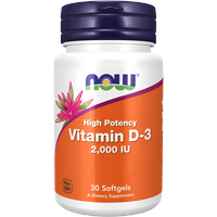 NOW Foods Vitamin D3 2000 IU (30 Weichkapseln)