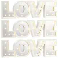 Lunartec LED-Schriftzug "LOVE" aus Holz & Spiegeln mit Timer