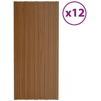 VidaXL Dachpaneele 12 Stk. Verzinkter Stahl Braun 100x45 cm