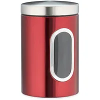 Relaxdays Vorratsdose mit Sichtfenster rot 1,4 l 10-teiliges Set