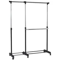 Costway Kleiderständer ausziehbar 91-160x43x93-168 schwarz