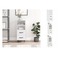 VidaXL Sideboard Hochglanz-Weiß 34,5x34x90 cm Holzwerkstoff