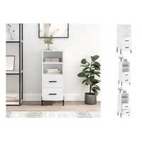 VidaXL Sideboard Hochglanz-Weiß 34,5x34x90 cm Holzwerkstoff