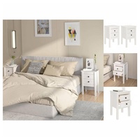 VidaXL Nachttische 2 Stk. Weiß 40x35x61,5 cm Massivholz Kiefer