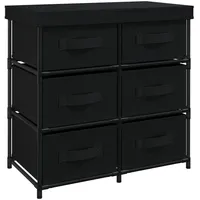 VidaXL Aufbewahrungsschrank mit 6 Schubladen 55×29×55 cm Schwarz Stahl