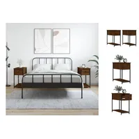 VidaXL Nachttische 2 Stk. Braun Eichen-Optik 30x60x60 cm Holzwerkstoff