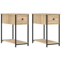 VidaXL Nachttische 2 Stk. Sonoma-Eiche 30x60x60 cm Holzwerkstoff