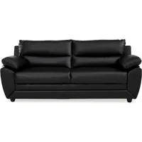 Vente-unique Sofa 3-Sitzer - Kunstleder - Schwarz - MANOA