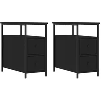 VidaXL Nachttische 2 Stk. Schwarz 30x60x60 cm Holzwerkstoff