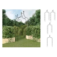 VidaXL Gartenbögen 2 Stk. Schwarz 120x38x260 cm Stahl