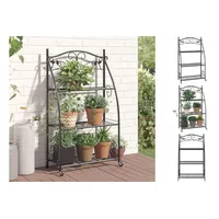 VidaXL Blumenregal Schwarz 56x30x96 cm Stahl
