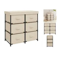 VidaXL Lagerschrank mit 6 Schubladen 55×29×55 cm Creme Stahl