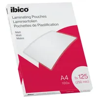 Ibico 627323 Laminierhülle 100 Stück 125 mic, matt, transparent,