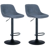CLP 2er Set Barhocker Loft blau/Stoff