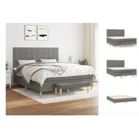 VidaXL Boxspringbett mit Matratze Dunkelgrau 180x200 cm Stoff