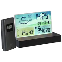 Infactory Funk-Wetterstation mit rahmenlosem LCD-Display, Außensensor, Funk-Uhr