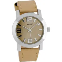Oozoo JR201 36 mm Ledergehäuse beige Lederarmband braun