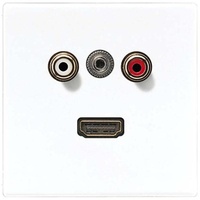 Jung MALS1082WW Multimedia-Anschlusssystem Cinch Audio / Miniklinke, 3,5 mm