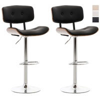 CLP 2er Set Barhocker Sarnia Kunstleder walnuss/schwarz