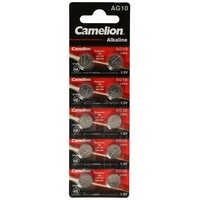 Camelion 10 Stück Knopfzelle LR54, AG10, LR54, LR1130, 189,