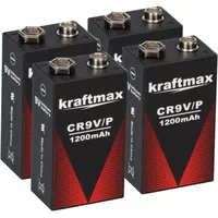 XCell 4x Kraftmax Lithium 9V Block Hochleistungs- Batterien für