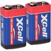XCell 2x XCell Lithium 9V Block Hochleistungs- Batterien für