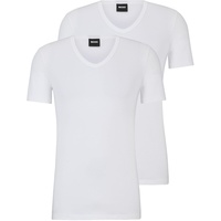 Boss Modern Kurzarm-v-ausschnitt-baselayer 2 Einheiten White L